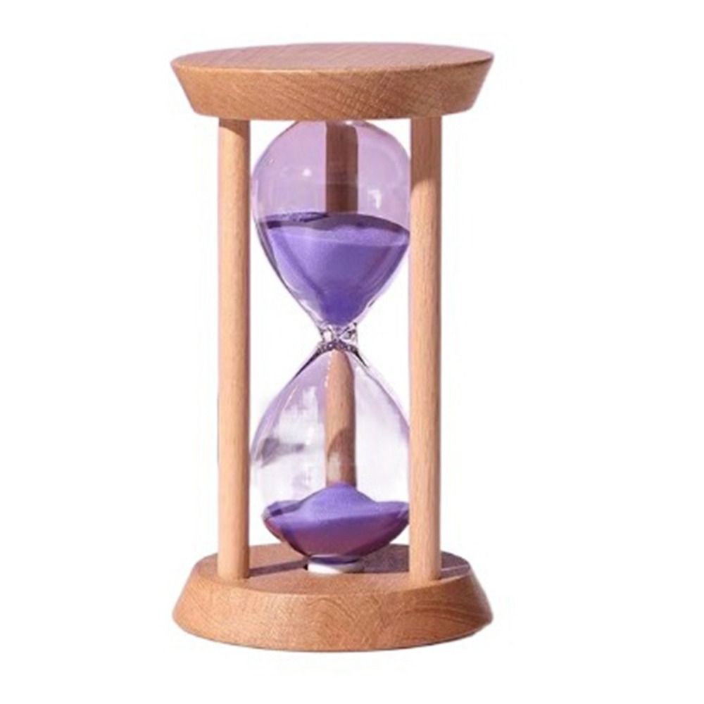 Langlebige, stabile Verbindung, Holz-Sanduhr, Holz, 1/3/5 Minuten, runde Sanduhr-Timer, 5 Farben, keine Verformung, Küche: WHITE / 30 sekunden