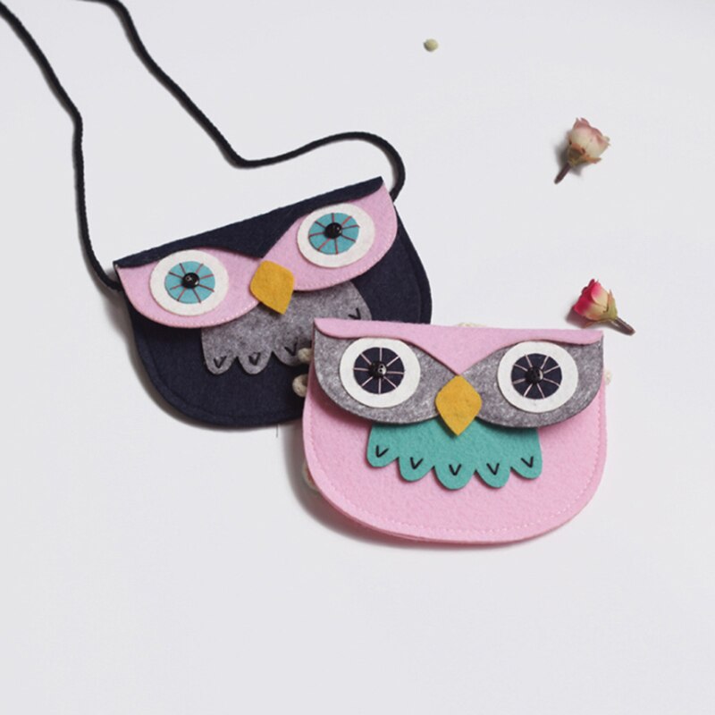 Kinderportemonnee baby uil mini schoudertas schattige messenger bags non-woven stof kleine tassen voor kinderen meisjes