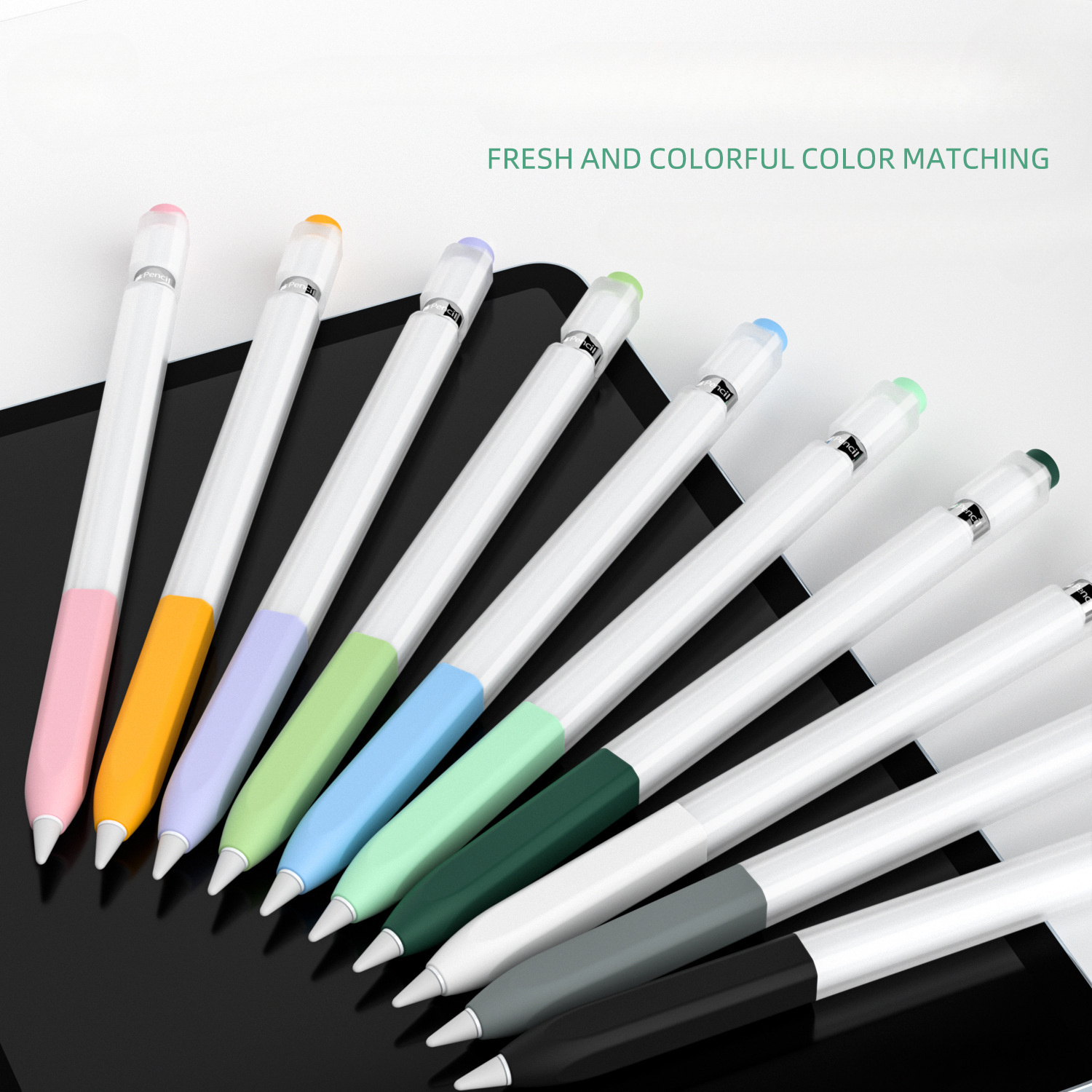 Funda protectora para bolígrafo, para iPad Pencil 1 generación, gelatina antideslizante de silicona translúcida para estuche para lápices Apple