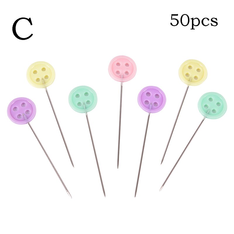 50X Patchwork Pinnen Bloem Knop Head Pins Diy Quilten Tool Naaien Accessoires: C