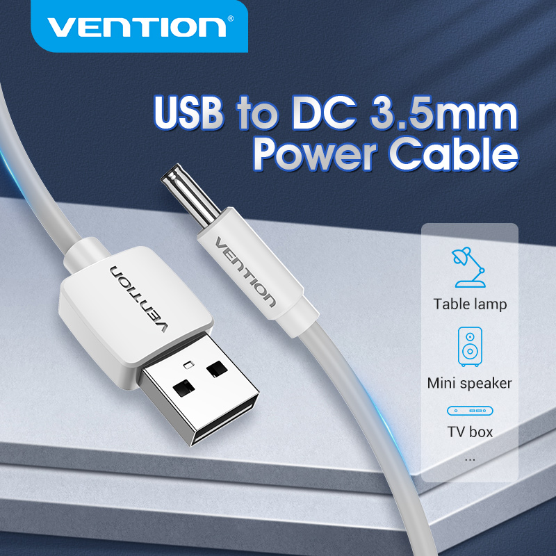 Vention USB auf DC 3,5 mm Stromkabel USB A auf 3,5 Klinkenstecker 5 V Netzteiladapter für Lüfter USB Hub DC 5,5 mm Ladekabel