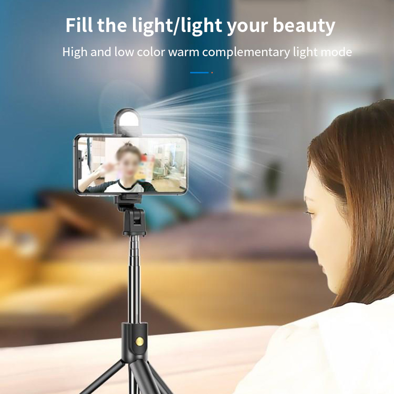Bluetooth 4.0 Selfie Stok Telescopische Opvouwbare Selfie Rotary Remote Controlling Statief Met Twee Modi Vulling Licht Voor Live