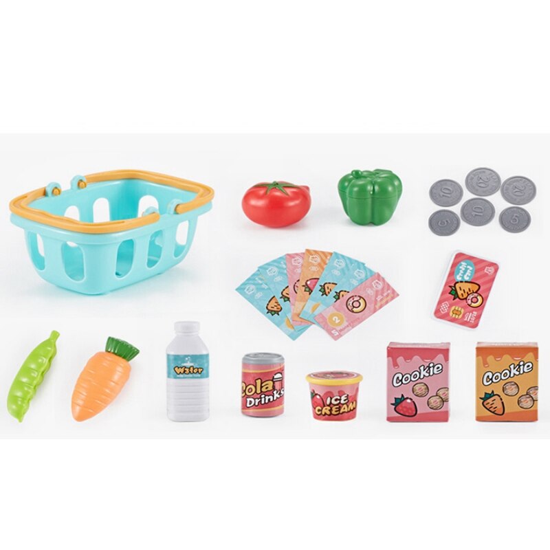 Il registratore di cassa intelligente finge di giocare a cassiere con scanner, microfono, gioca a soldi e drogheria per bambine