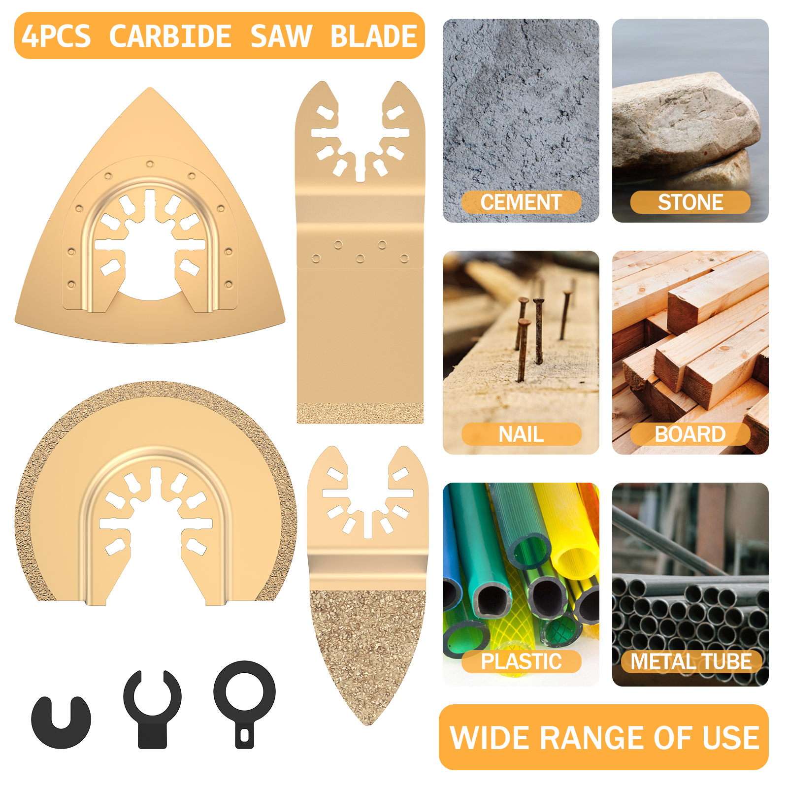 8/3PCS Carbide Multitool Messen Snel Snijden Oscillerende Zaagbladen Vernieuwer Zaag Set Keramische Tegel Grout Verwijderen gereedschap
