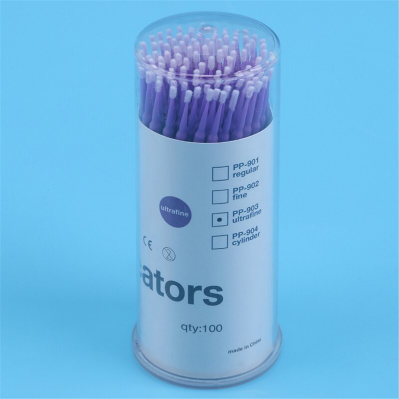 Cotonetes descartáveis, cotonete de algodão para remover cola de cílios, agente removedor de pasta, vara de limpeza, removedor de maquiagem, 100 peças