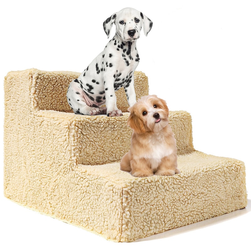 Heypet huisdier hondentrap 3 treden ladder klein hondenhok voor puppy katten huisdier trap antislip verwijderbare puppy honden bed trap