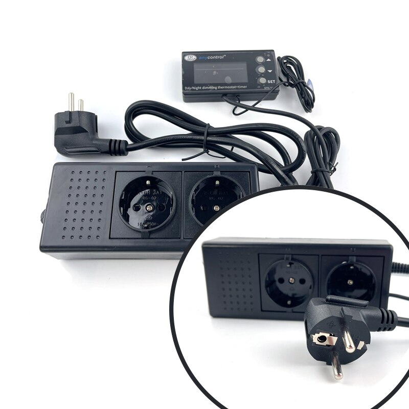 Termostato Digital LCD para reptiles, controlador de temperatura para animales anfibios, día/noche, con temporizador, para terrario: EU Plug