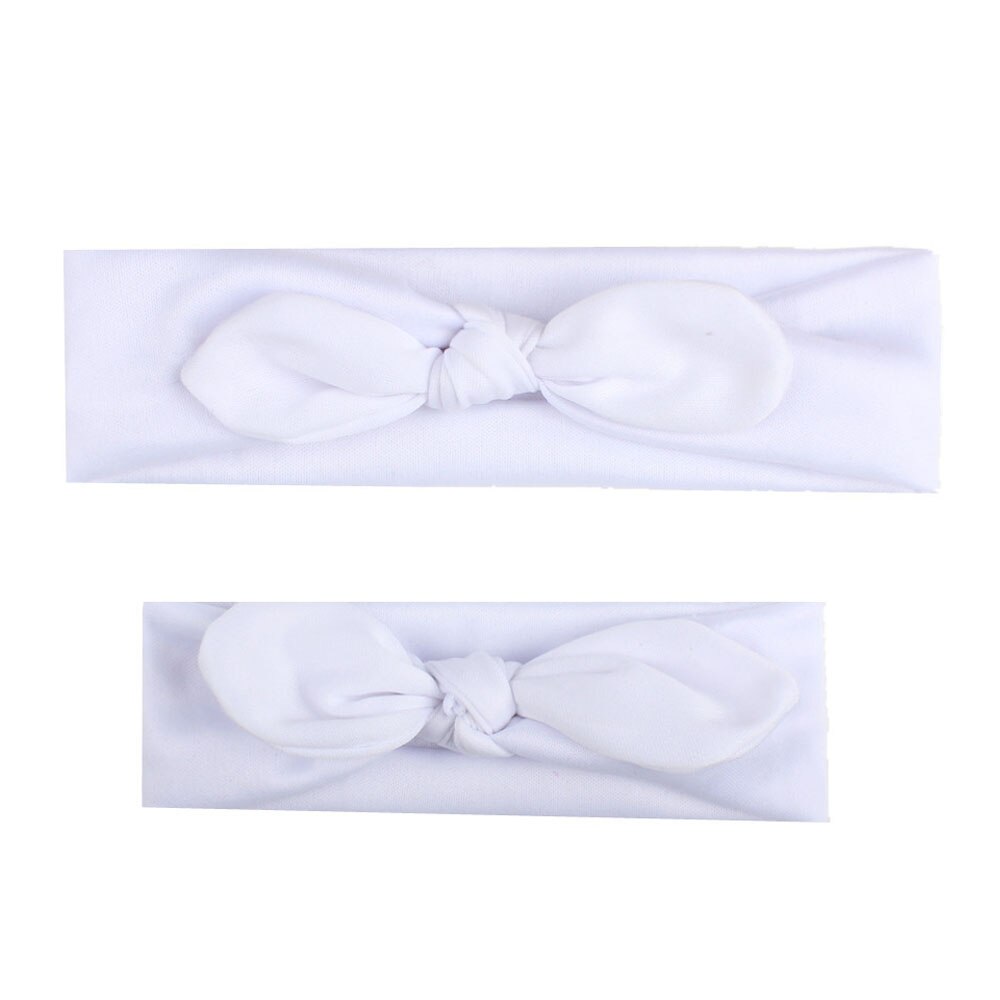 2 pièces mignon famille doux chapeaux belle impression Parent bandeau de cheveux solide bébé fille femmes maman mère bandeau noeud