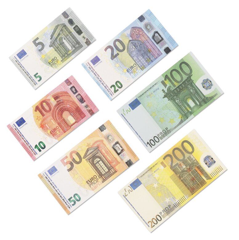 Atacado euros papel dinheiro notas de ouro prop dinheiro papel 10/20/50 euro bills preços nota bancária presentes