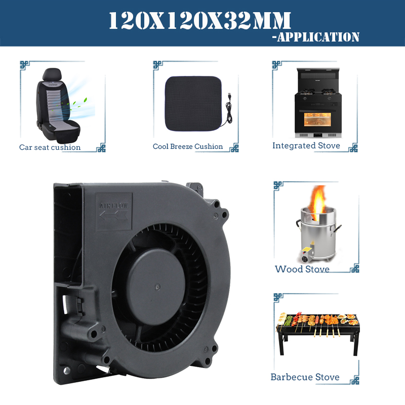 120mm turboventilatoren 5v 12v 24v dc-vrouwelijke connectoren 12cm 120 x 120 x 32mm 12032 centrifugaalkoelventilatoren  ac 100v 220v 240v ventilatoren