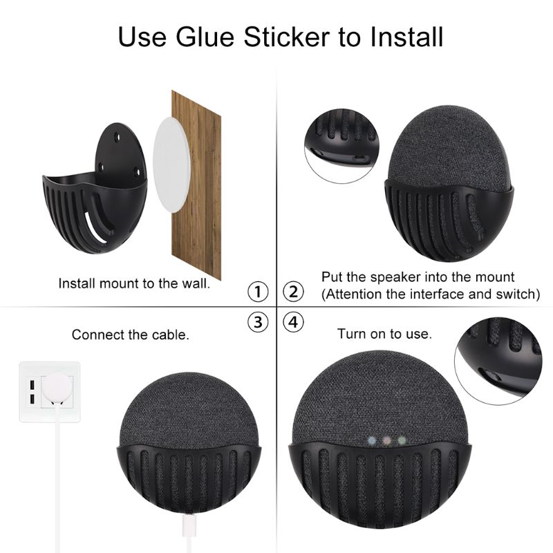 Portable Wall Mount Holder Kitchen Bedroom Hanger Stand Grip Organizer For Google Home Mini Speaker Accessories