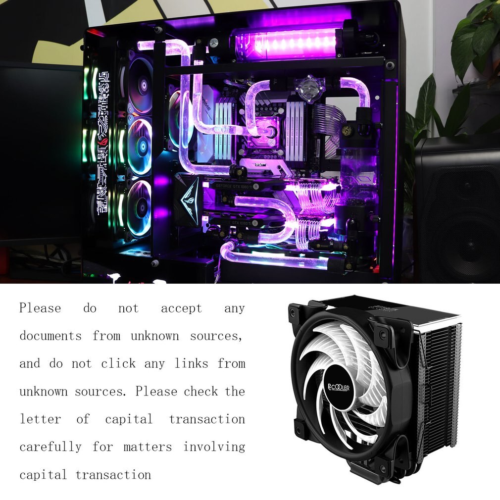 Cr1200 rgb fall stationär dator chassi vattenfläkt färgglad pc dator kylfläkt kylfläktcpu kylfläkt