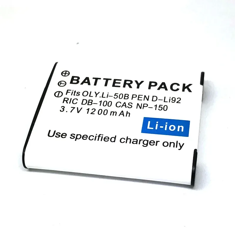 Li-50B D-Li92 NP150 DB100 cargador de batería para Olympus Pentax Casio RICOH u6020 XZ10 800UZ VR370 VH520 VG190 TG860 SZ31 SH25 SH21