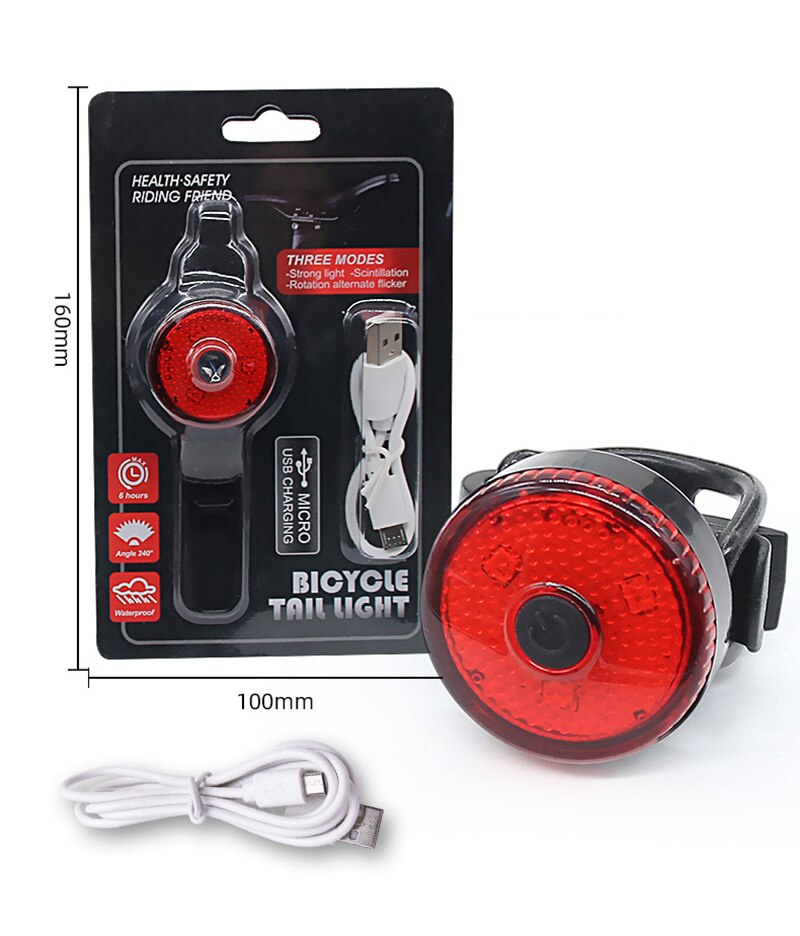 Bicycle Rear Light USB Rechargeable Cycling LED Tail Light Waterproof MTB Road Bike Tail Light Traffic Light Bicycle Accessories