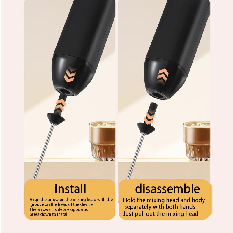 Xiaomi wiederaufladbarer elektrischer Schneebesen mit Ständerhalterung, 3 Geschwindigkeiten, verstellbarer Handschneebesen, Getränkemixer, Milchaufschäumer für Kaffee