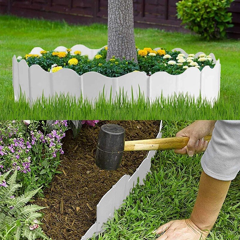 40Pcs Tuin Landschap Rand Grens Gazon Rand Decoratieve Landschap Hek Grens Voor Yard Gazon Bloem Bed Grens