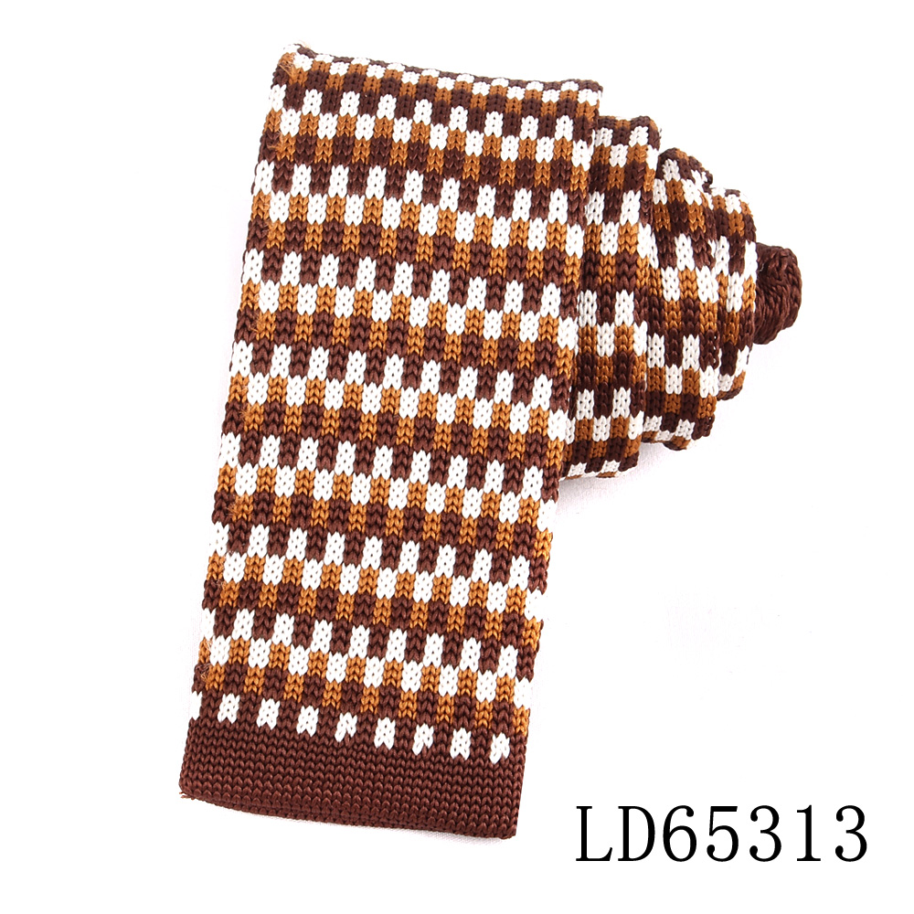 Corbatas de punto a rayas para hombres y mujeres, corbatas delgadas informales para hombres, corbata de cuello de punto delgada para de boda, corbata estrecha marrón: Oro