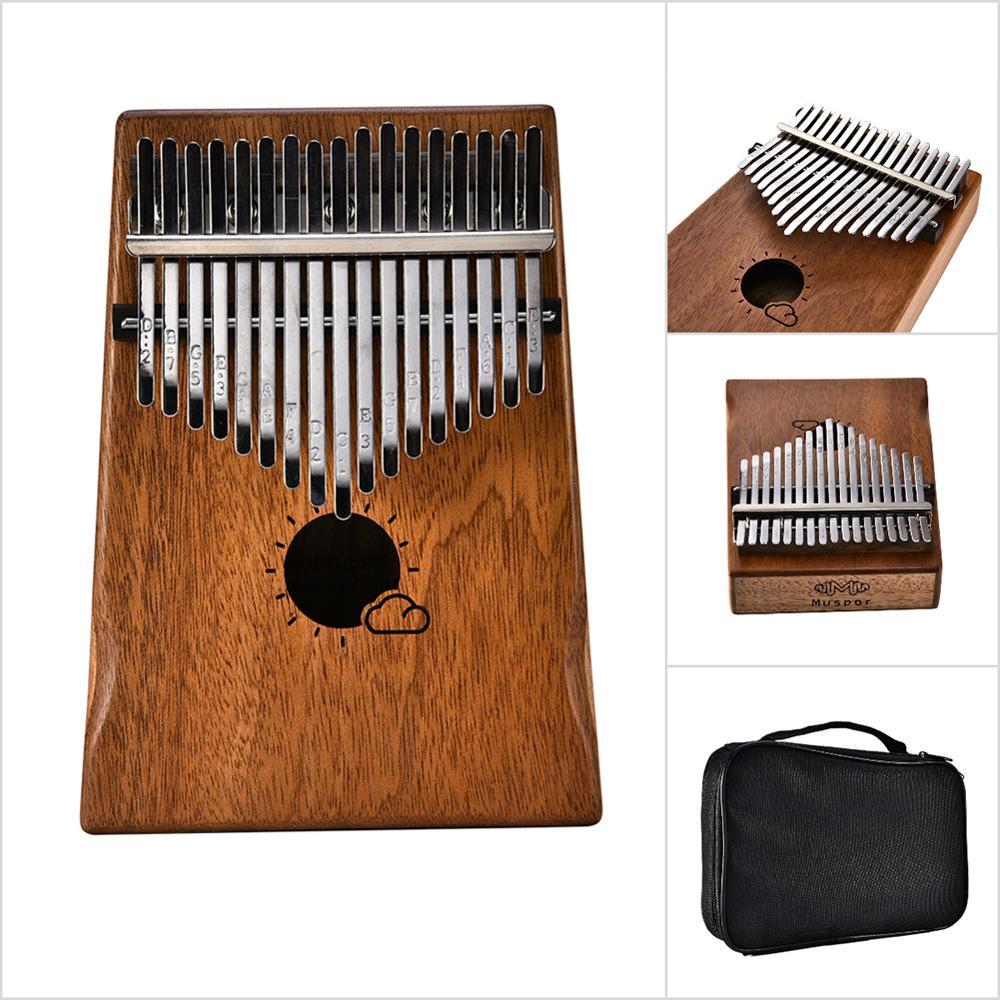 Piano Kalimba de 17 teclas de pino macizo africano de caoba, dedo pulgar, juego de Piano con guitarra, instrumentos musicales de madera, para chico