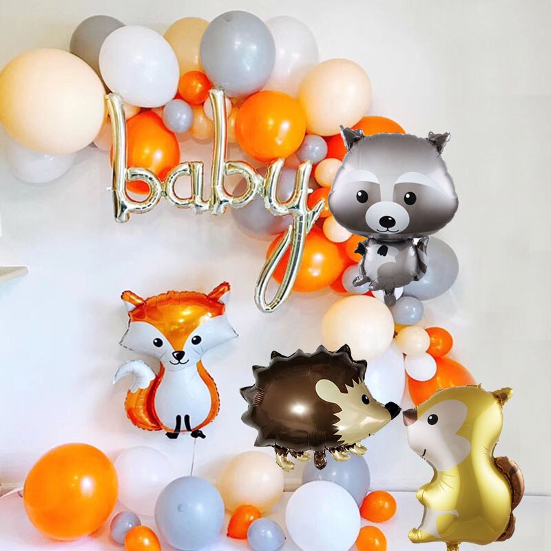 Forest Animal Foil Balloons Birthday Wedding Party Balloon Helium Balloons Fox Hedgehog Squirrel Raccoon Baby Shower Airball