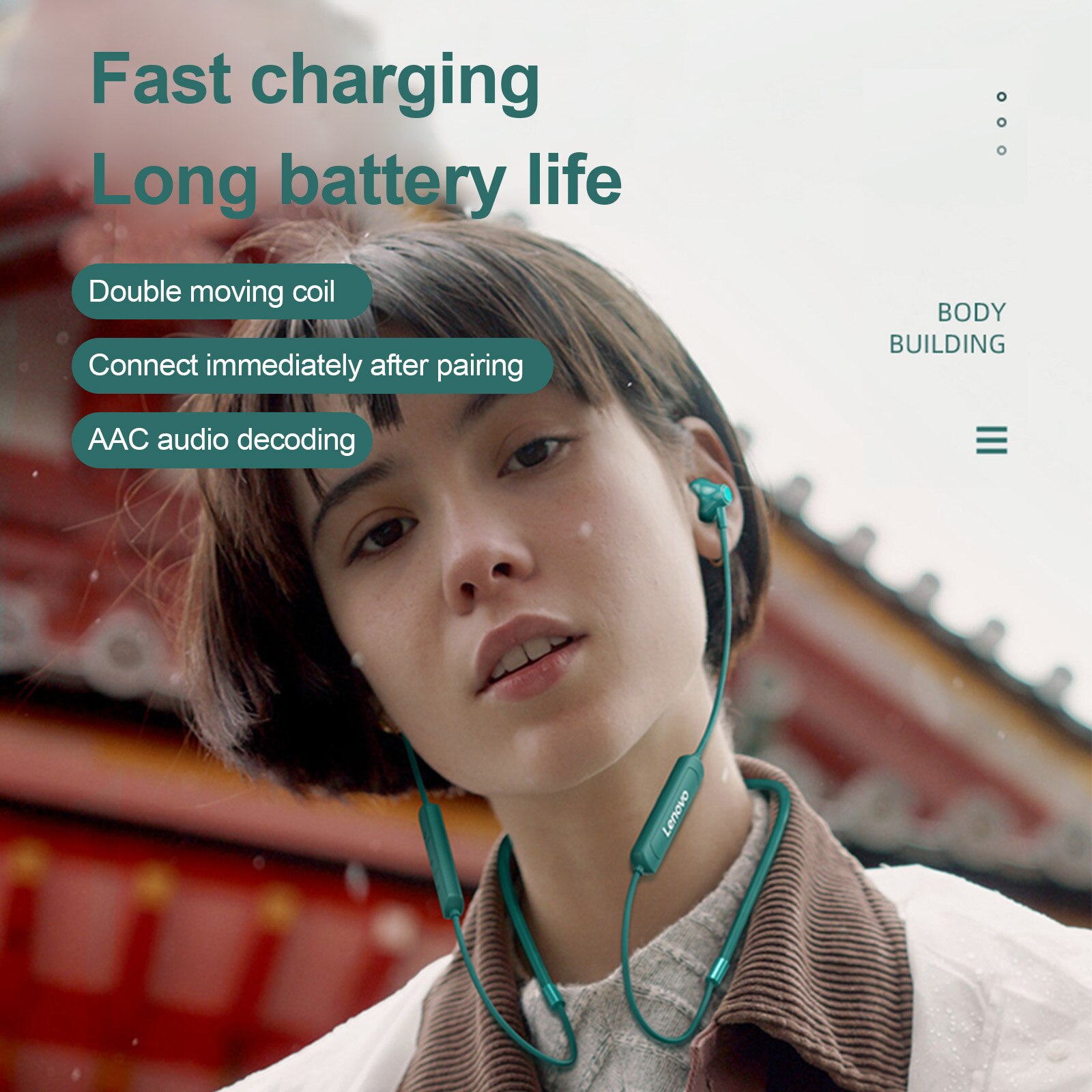Lenovo SH1 Draadloze Koptelefoon Bluetooth 5.0 Chip Hifi Geluidskwaliteit IPX5 Waterdichte Sport Headset Magnetische Nekband Oordopjes