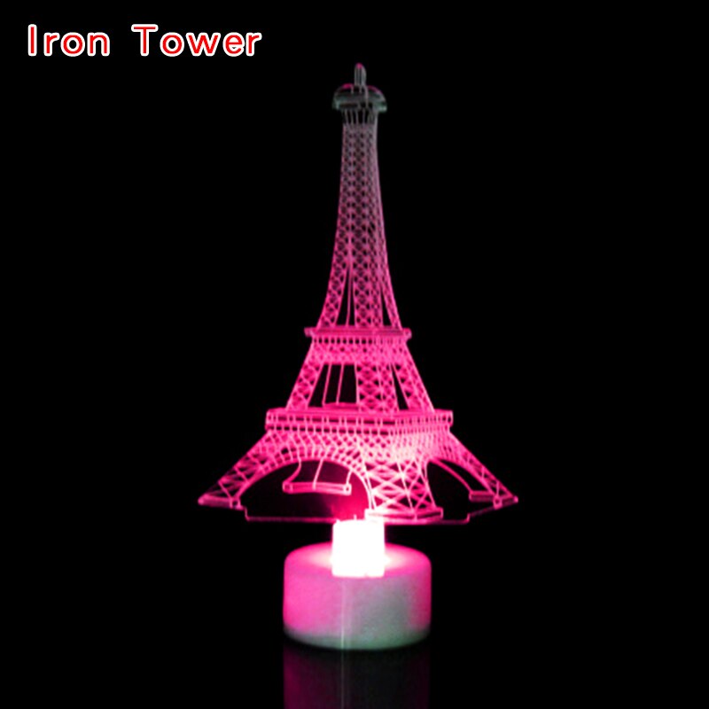 Santa LED Night Light Luminous Toys Kids Acrylic Christmas TreeToy Girls Boys Bedroom Decor Glow In The Dark Toys: Iron Tower