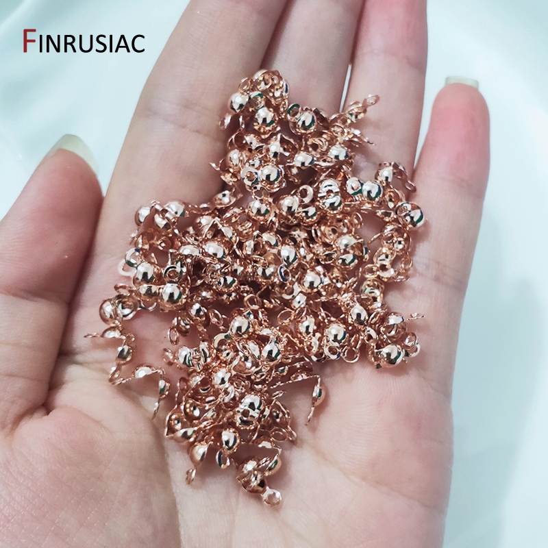 Hurtownia 3.2mm/3.6mm/4mm 14K pozłacane/srebrne podwójne końcówki koralików do samodzielnego tworzenia biżuterii komponent Calotte Crimp Beads