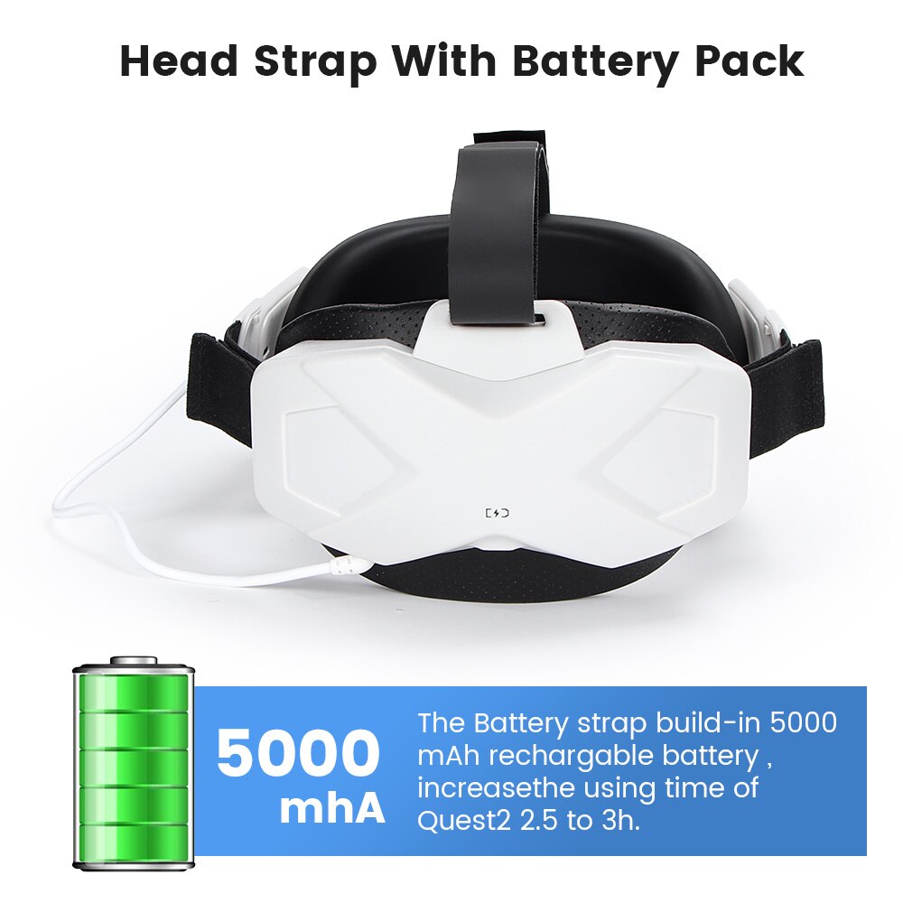 Quest 2 VR Headset Strap Adjustable Elite Strap With Battery Pack for Oculus Quest 2 VR Accessories Devices Storage Case