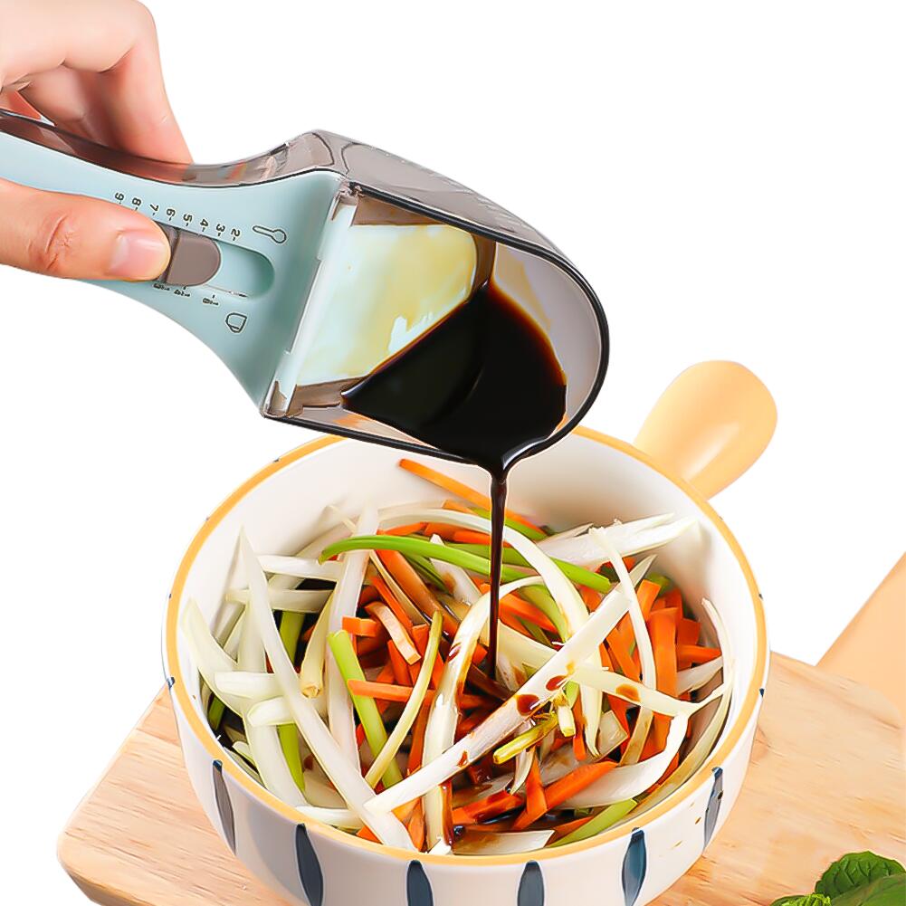 Meijuner Adjustable Measuring Spoons with Magnetic Snaps Portable Metering Scoop Precise Plastic Scale for Baking 30/130ML