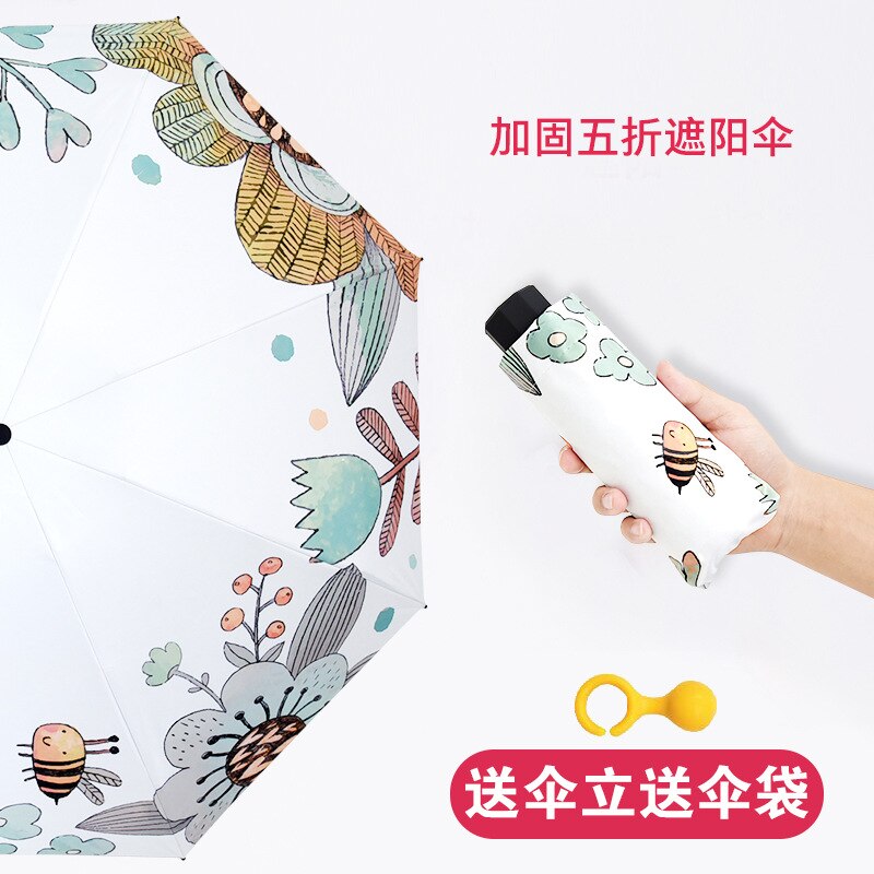 Sombrilla plegable de diosa fresca coreana para mujer, paraguas anti-UV de doble uso para lluvia y sol: 2
