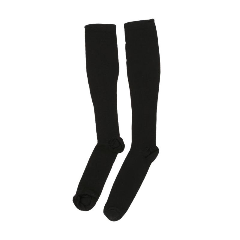 Utendørs lår-høy 29-31cm kompresjon utendørs strømper trykk nylon åreknuter strømpe reise benavlastning smertestøtte: Svart / L