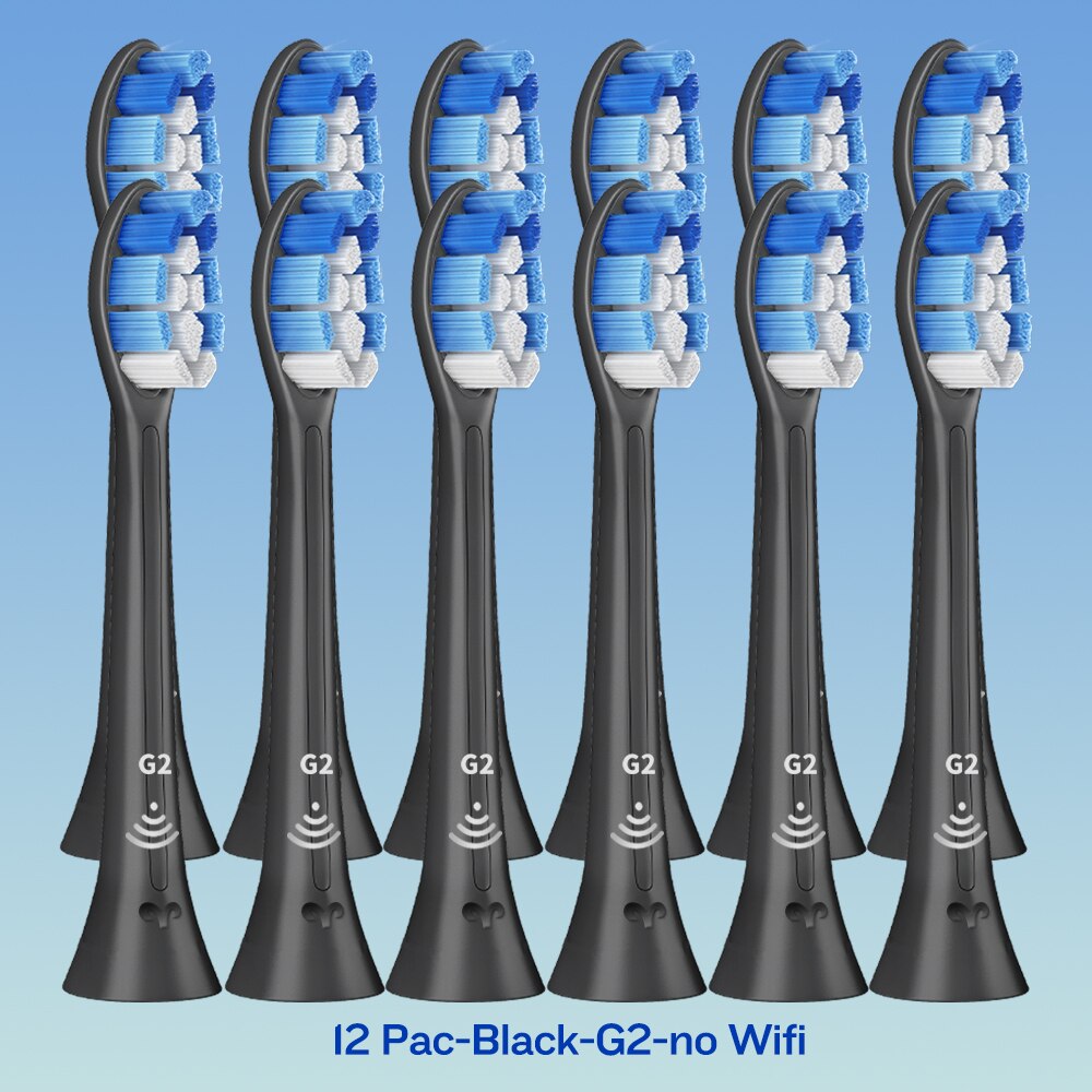 C2 W2 G2 Tandenborstel Heads Fit Voor Phillips Sonicare Elektrische Tandenborstel Plaque Controle, Diamondclean, Flexcare, Kauwgom Gezondheid: 12-BK-G2-no Wifi