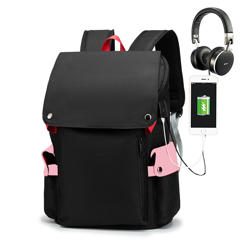 Solid Color Canvas Men's Backpack Travel Laptop Backpack for Boys Girls School Bookbag Students Teenage Men Women Lovers Bags: Pink