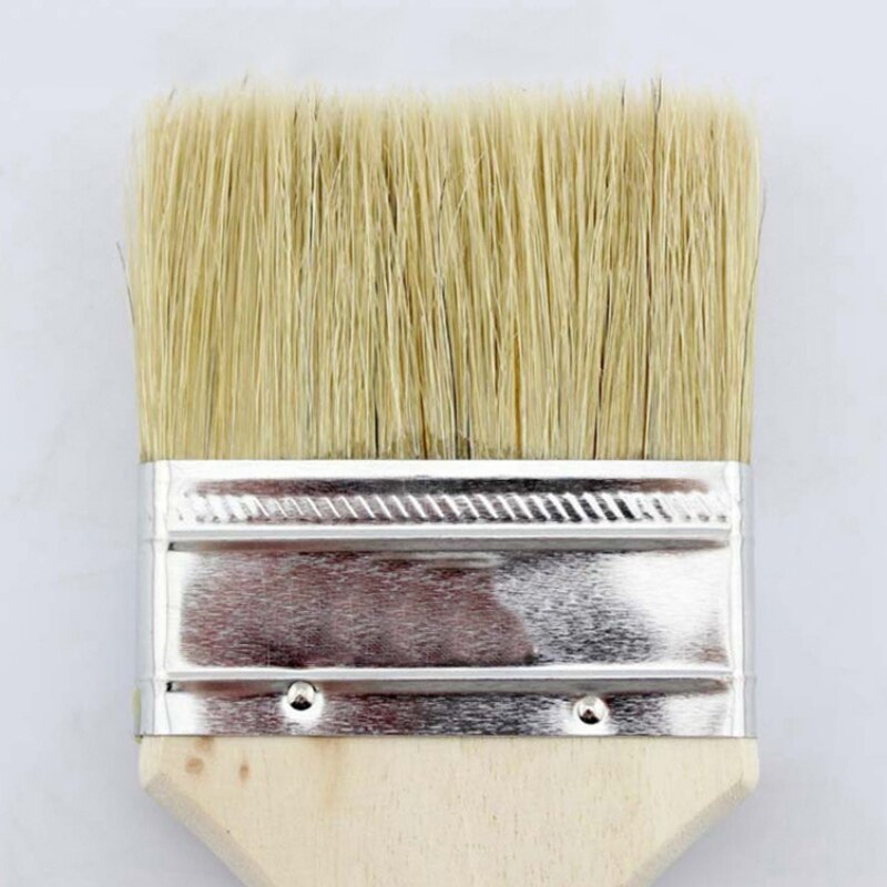 3Pcs Natuurlijke Borstel Verf Borstels Met Houten Handvat Staart Opknoping Gat Barbecue Borstel 2.3-11Cm