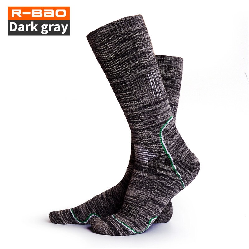 Brand Unisex Winter Warm Outdoor Hiking Climbing Skiing Socks Terry-loop Hosiery Men Women Anti-friction Sports Long Terry Socks: Dark Grey / L(39-42)