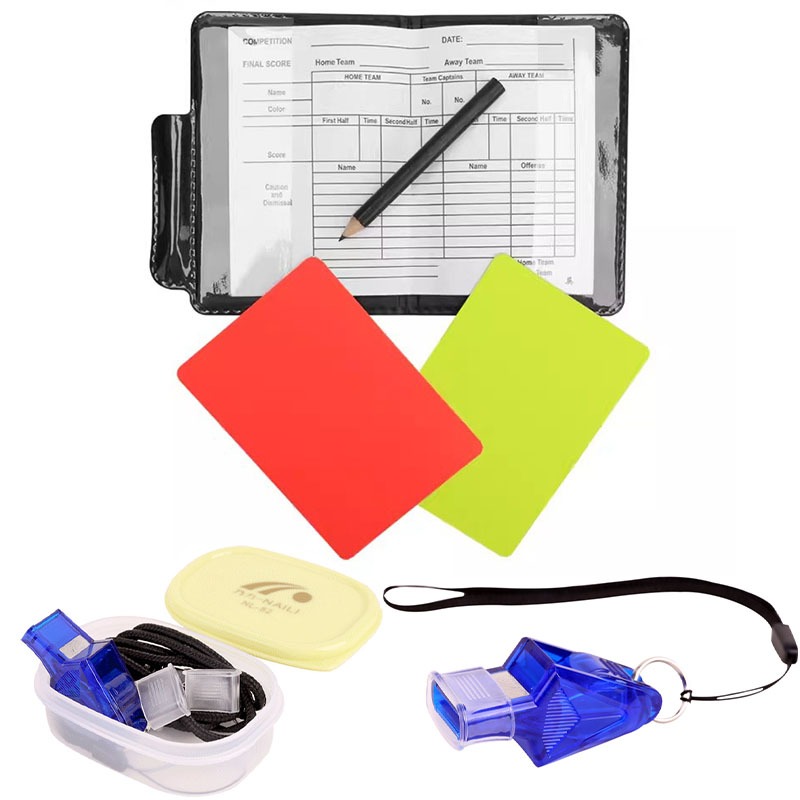 Football Soccer Referee Card Sets Warning Referee Red and Yellow Cards With Wallet Score Sheets Notebook Judge Game Referee Tool: Yellow