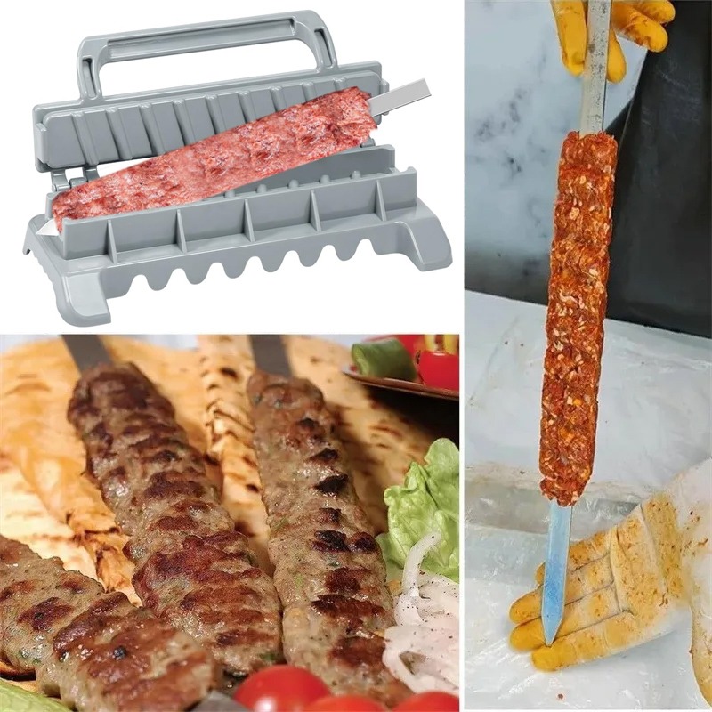 Rij Kebab Maker Bbq Vlees Spies Machine Kebab Pers Maker Herbruikbare Plastic Bbq Spies Maker Kebab Voorbereiding BBQ Tool