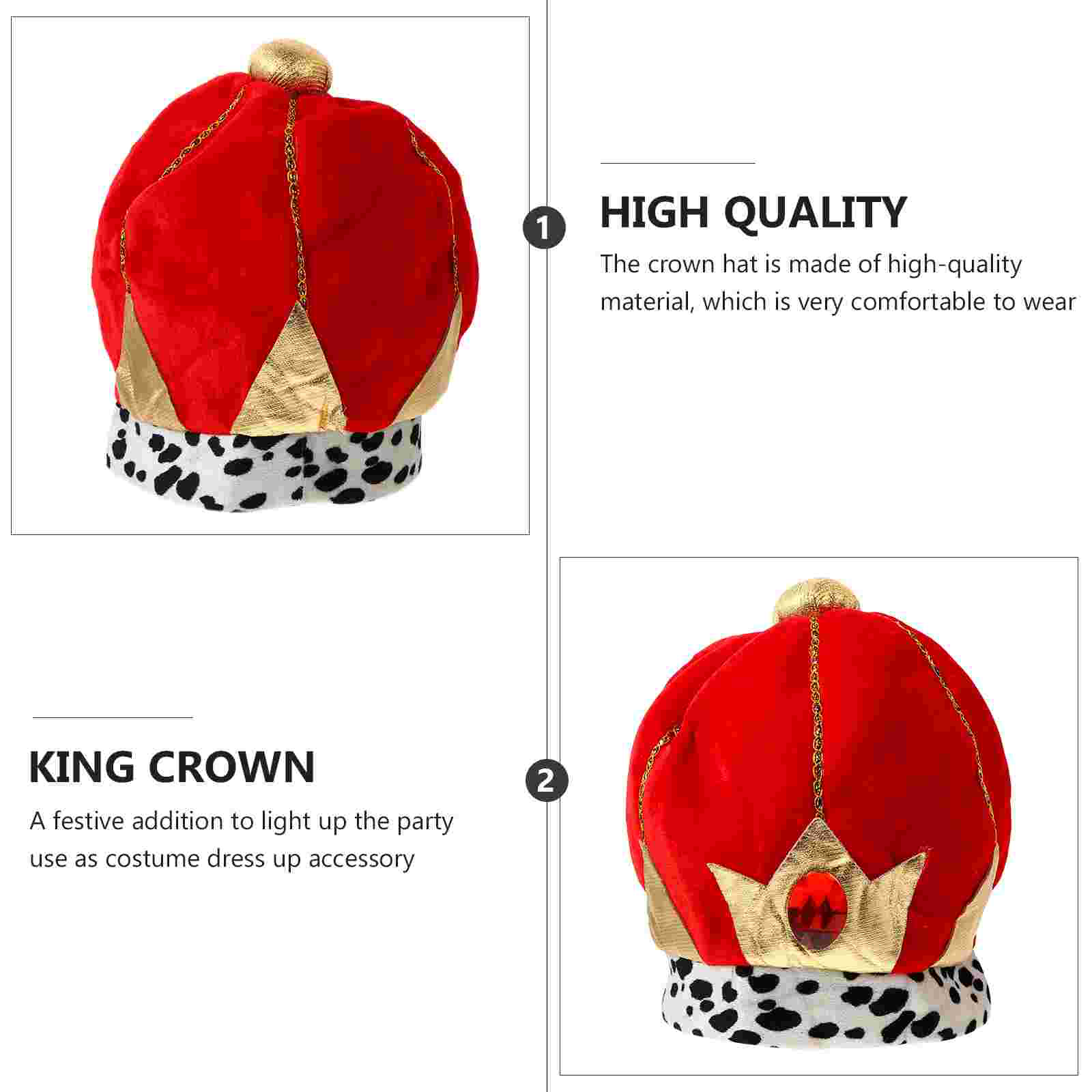 King Crown Headdress Party Supplies Crown Headwear Party Costume King Hat