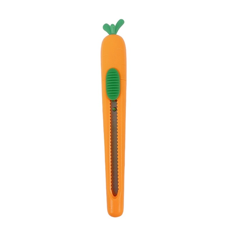 Portable Retractable Utility Knife Auto Spring Back Carrot-shaped Safety Package Box Opener School Office Supplies: B