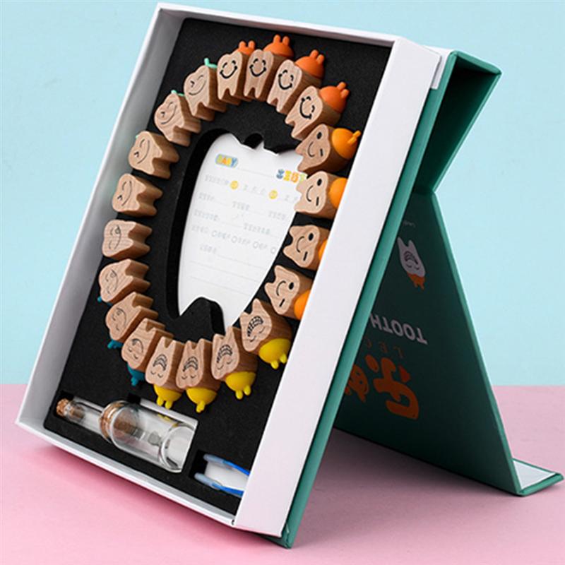 1 Set of Wooden Baby Deciduous Tooth Box Baby Tooth Preservation Case