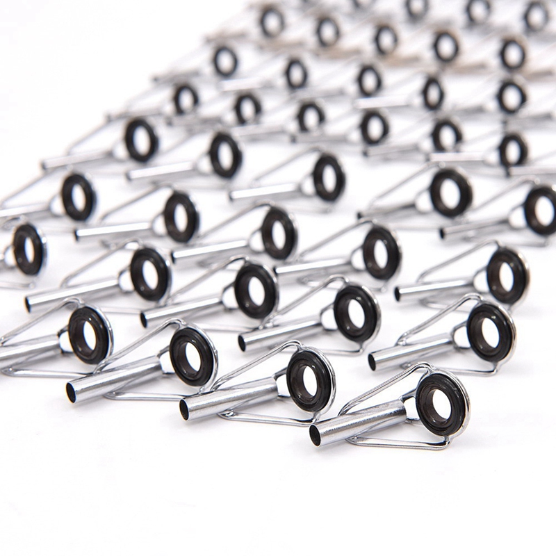 80 pièces bricolage anneaux pour les yeux canne à pêche Guide pointe ensemble Kit de réparation pour cannes à pêche cadres en acier inoxydable avec boîte de pêche