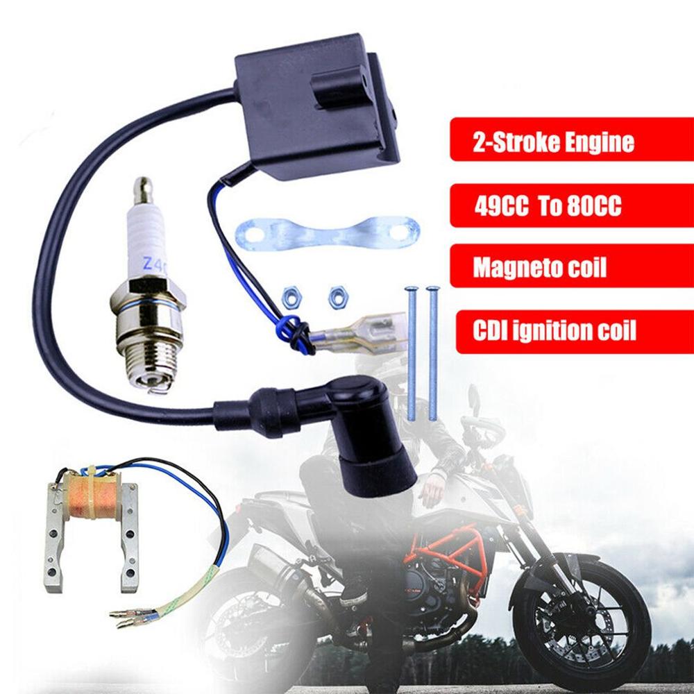 Ignition Coil Magneto For Motorized 80Cc 66Cc 49Cc Engine Bicycle Spark Plug High Performance Great Reliability