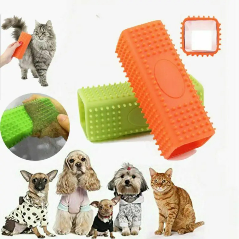 Brosse d'épilation pour animaux de compagnie, 1 pièce, épilation efficace pour chiens et chats, brosse de nettoyage efficace en caoutchouc creux en silicone