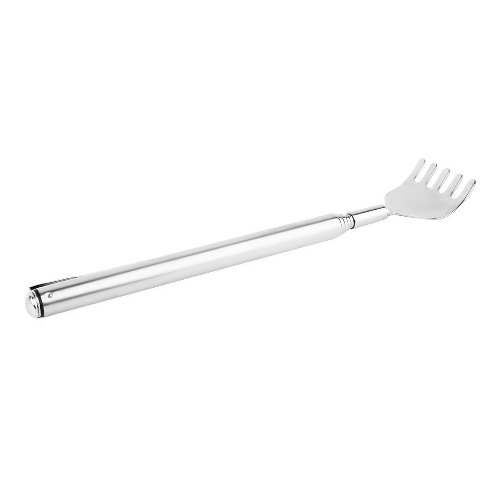 1 pieza práctica espátula telescópica extensible en la espalda clip de bolígrafo de acero tapón de la columna vertebral bolsillo rascador masaje Kit de herramientas de maquillaje