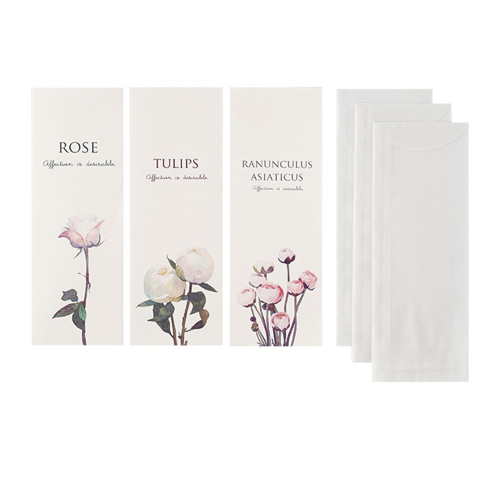 6pcs/pack Fresh Flower Sweet Translucent Envelopes Wedding Invitation Card Paper Handmade Greeting Card Letter Writing Set: F