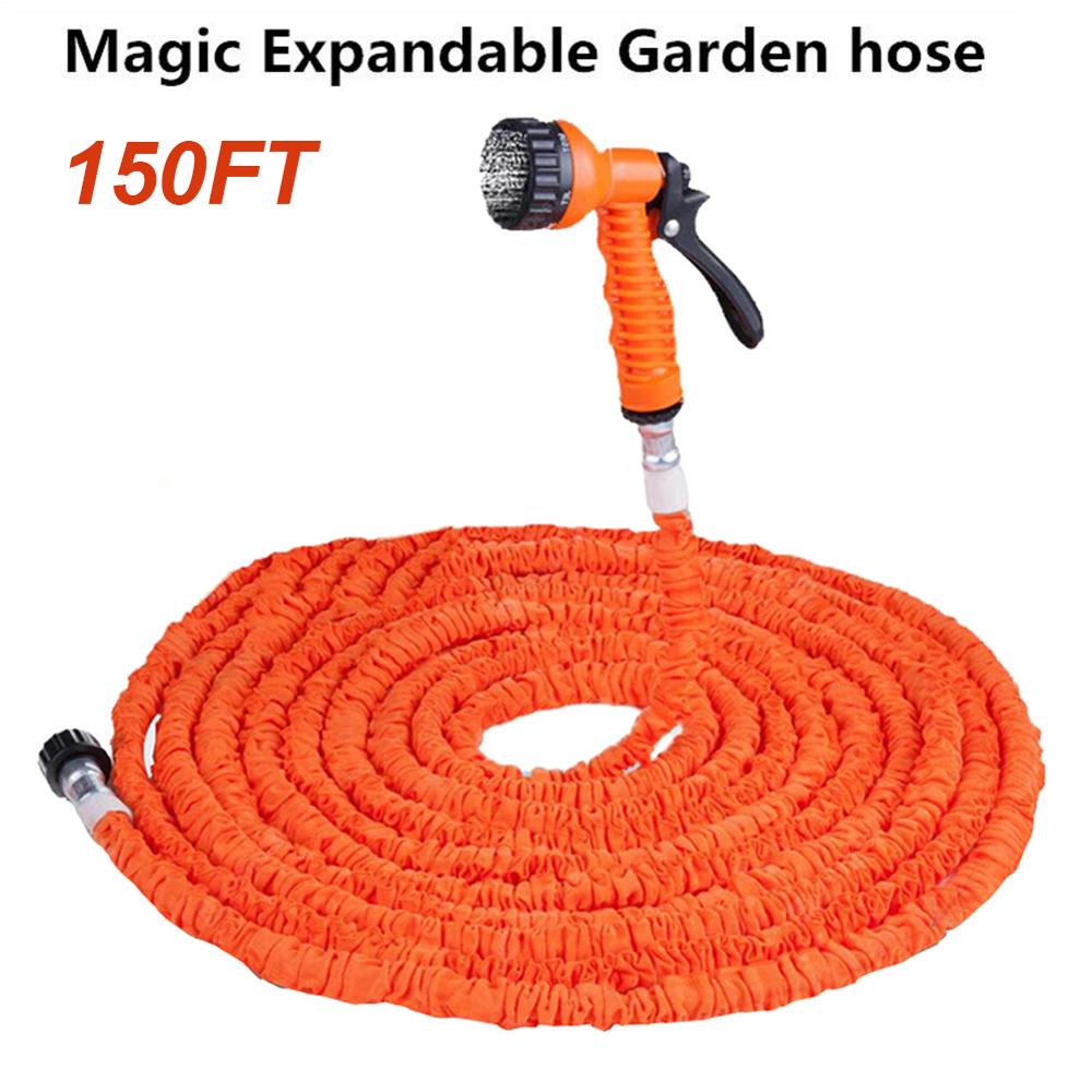Expandable Flexible Garden Hose Car Washing Gardening Hose with 7 Function Nozzle: 150ft