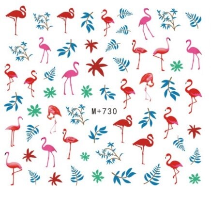 1 unidad de pegatinas para uñas, flores, flamenco, huevos, pollo, dibujos animados, deslizador, adhesivos para uñas, lavanda, arte de uñas, pegatinas de transferencia de agua,: 730