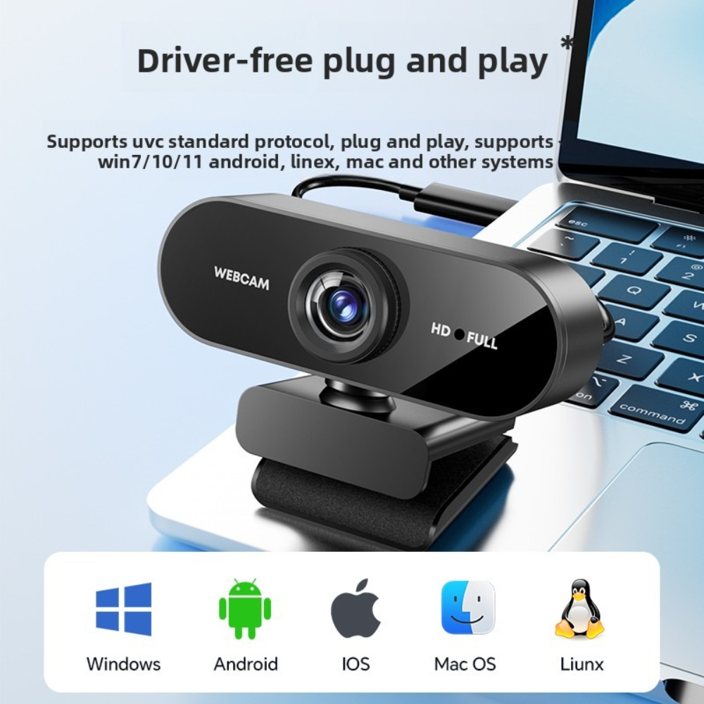 Webcam usb 1080p hd con microfono integrato per computer, webcam per videoconferenze, plug & play, con cancellazione del rumore, per laptop