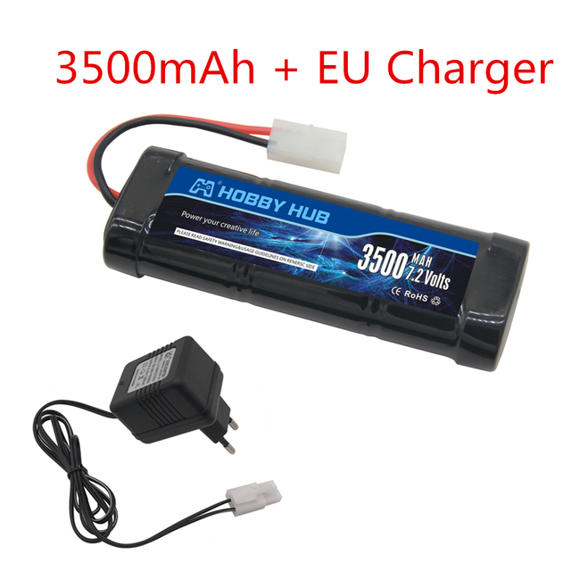 7.2V 5000mAh Ni-MH SC battery and 7.2v charger for RC toys tank car Airplane Helicopter With Tamiya Connectors 7.2 v battery: WHITE