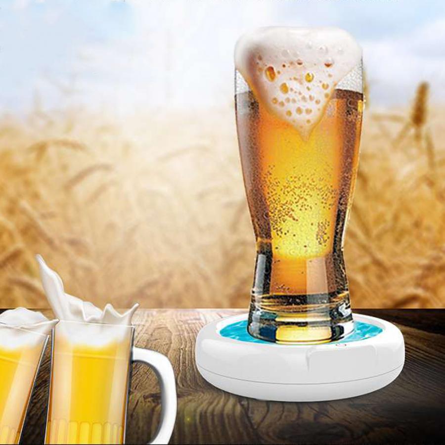 Beer Bubbler Household Supersonic Foaming Machine Portable Beer Foam Maker Ultrasonic Beer Foamer for Ice Beer Bubbler