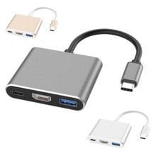 1Pcs 3 Adaptador USB Tipo C Hub Thunderbolt para HDMI Suporte Samsung Dex 4K modo USB-C Dock com PD para MacBook Pro/Ar 2020